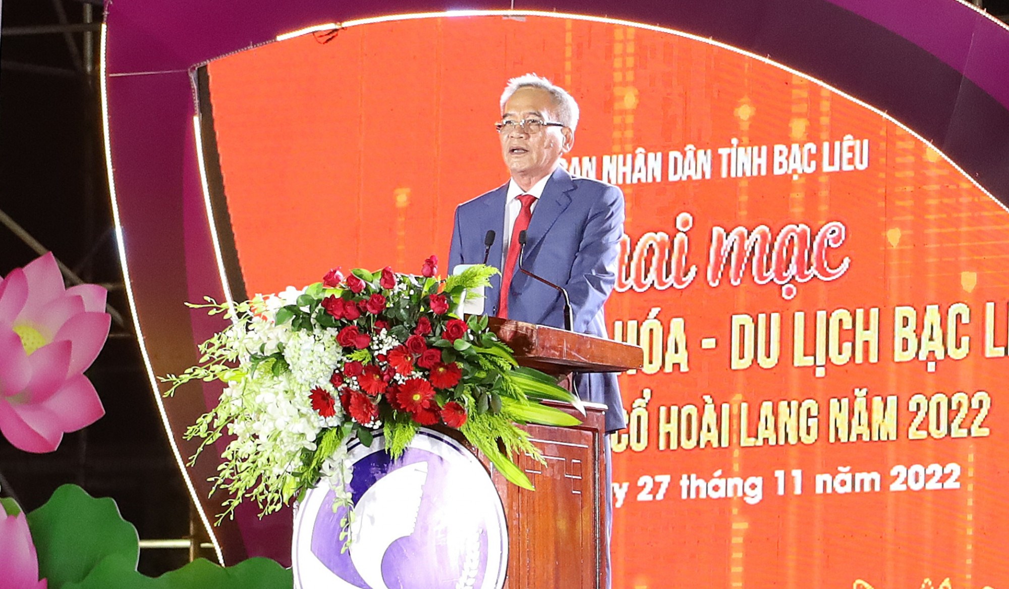  Bí thư Tỉnh ủy Bạc Liêu Lữ Văn Hùng phát biểu khai mạc Ngày hội